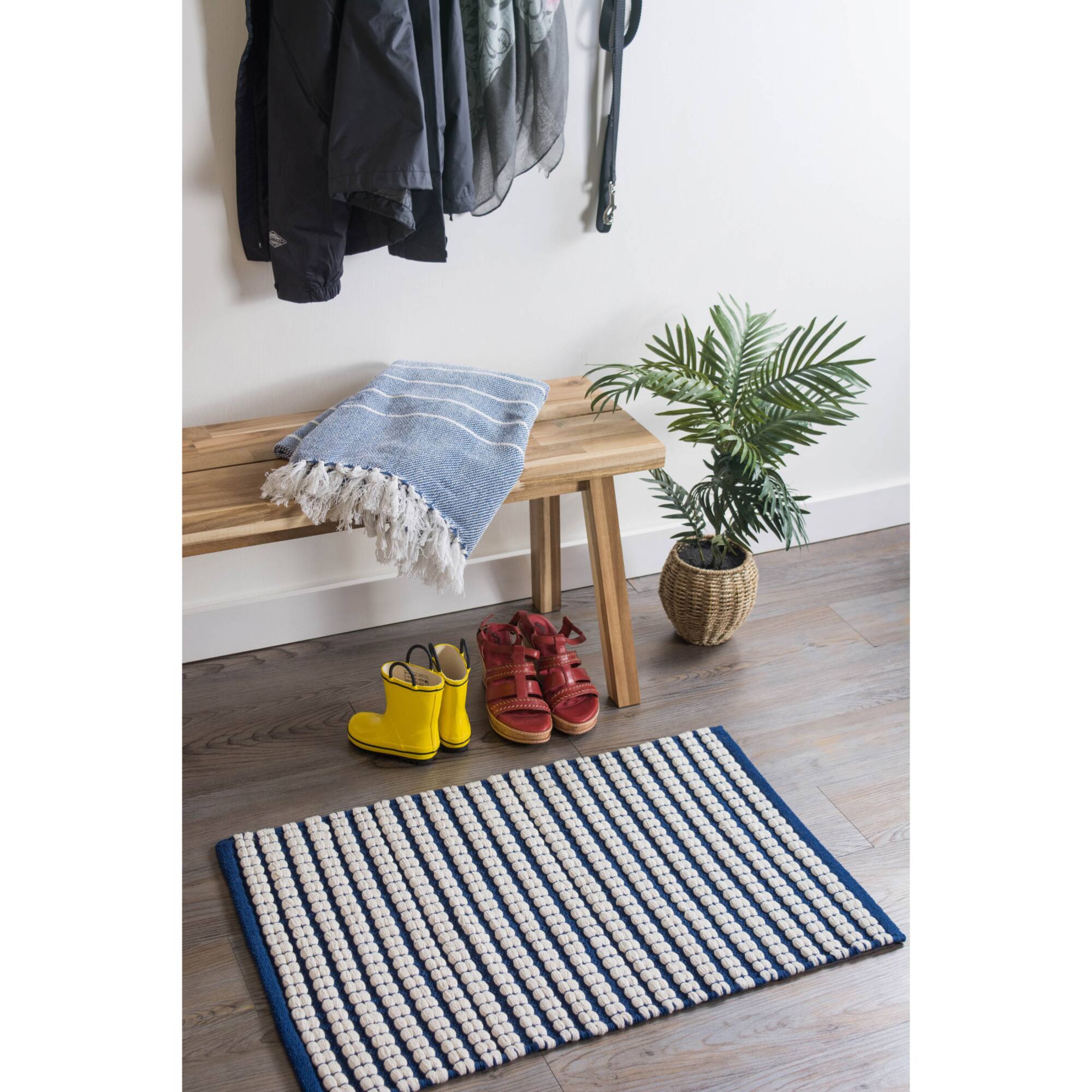 DII® Navy Braided Stripe Rug, 2ft. x 3ft.